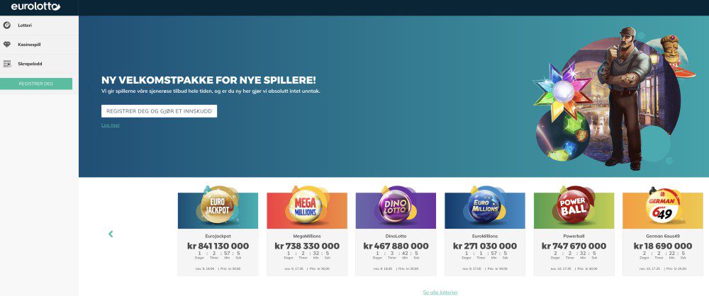 Nettsiden til Eurolotto